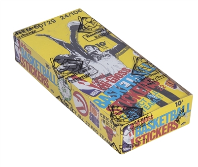 1976-77 Fleer "NBA Basketball Hi-Gloss Stickers" Unopened Wax Box (24 Packs) – BBCE Certified